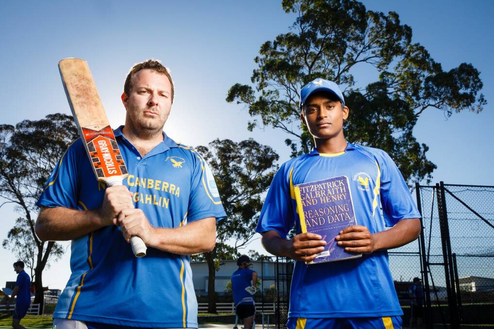 North Canberra-Gungahlin captain Rohan Wight and bowler Esam Rahman will feature in the Cricket ACT semi-final on Friday, though Rahman will have to leave the match for an hour and a half to sit a math exam.  Photo: Sitthixay Ditthavong