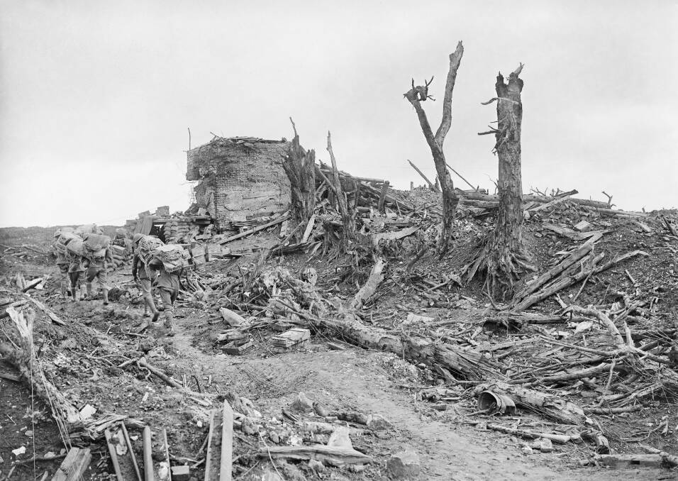The devastated area near  Pozieres. Photo: Australian War Memorial