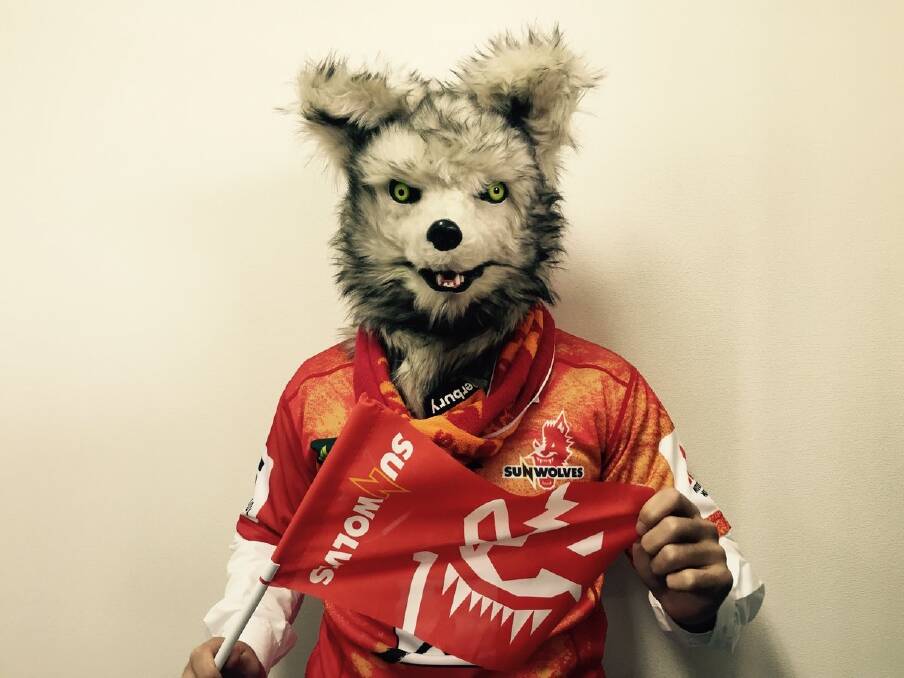 The Japan Sunwolves\' mascot Pinging in their first season of Super Rugby in 2016. Photo: Japan Sunwolves