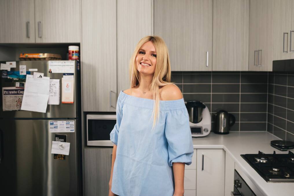 Canberra's Ali King, at home in Weston and looking ahead to her grand final berth in Zumbo's Just Desserts, thanks her grandmother for giving her special expertise in the kitchen. Photo: Rohan Thomson