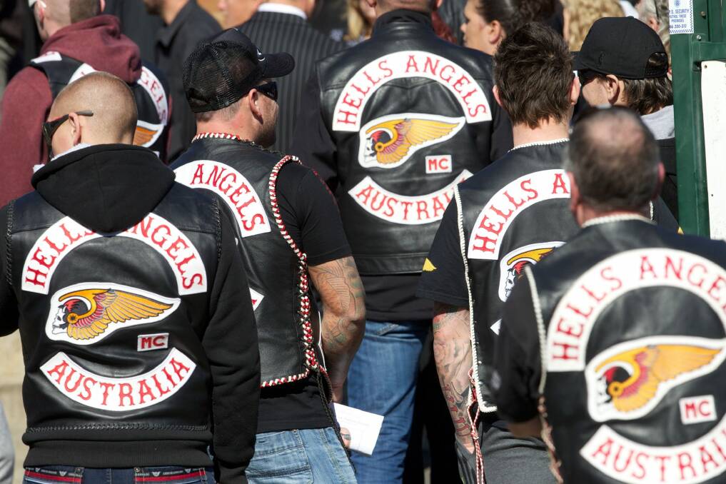 Deemed criminals in Queensland: Hell's Angels at a funeral for a club member.  Photo: Wolter Peeters