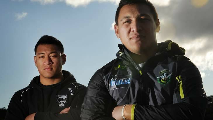 John Papalii, left, and brother Josh, who plays for the Canberra Raiders. Photo: Colleen Petch