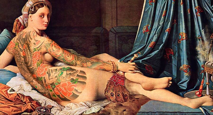 Nicolas Amiard's tattooed Grand Odalisque. Courtesy Nicolas Amiard. Photo: Nicolas Amiard