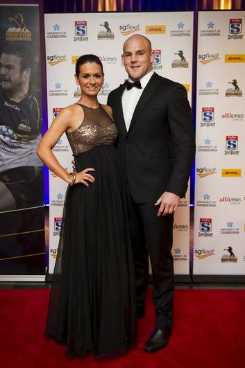 Courtney and Stephen Moore at the Brumbies Presentation Night. Photo: ROHAN THOMSON