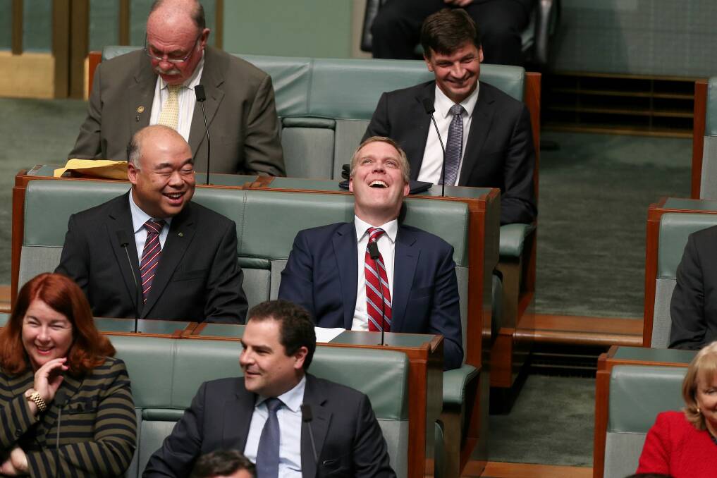 Liberal MP Tony Smith just before taking the Speaker's chair. Photo: Alex Ellinghausen