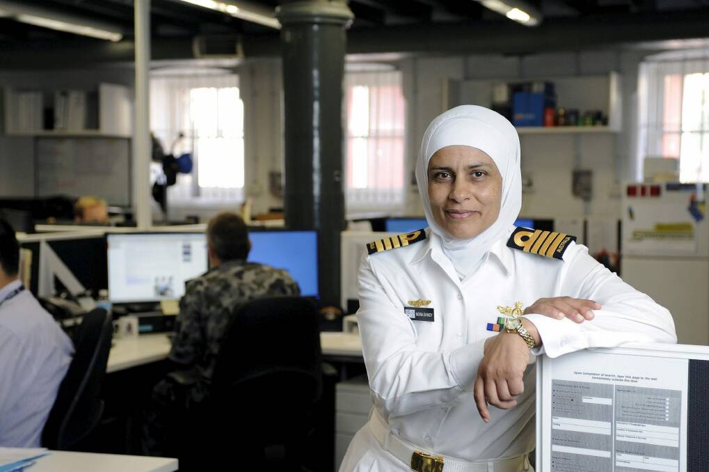 Captain Mona Shindy: Telstra's NSW Businesswoman of the year and an adviser to the chief of navy on Islamic cultural affairs.