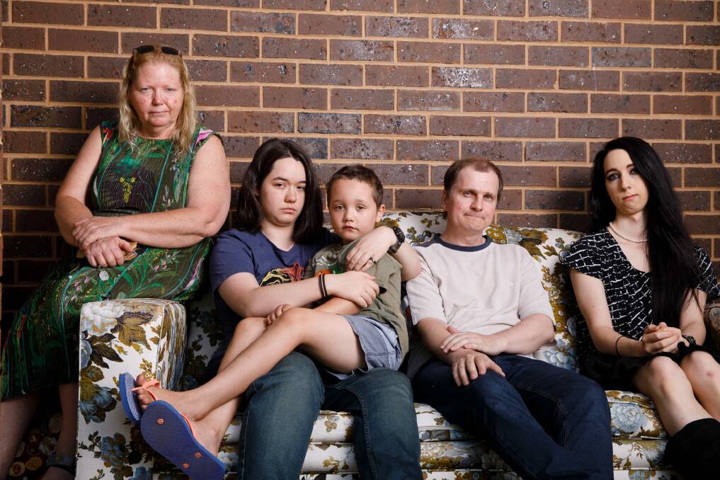 Family and friends remember Peter Trueman who drowned at Lake Ginninderra on Christmas Day. From left: Partner Sue Lillywhite, daughter Asha Trueman, 8-year-old grandson Janardan Lillywhite, best friend David Gould, and daughter Skylee Trueman.  Photo: Sitthixay Ditthavong