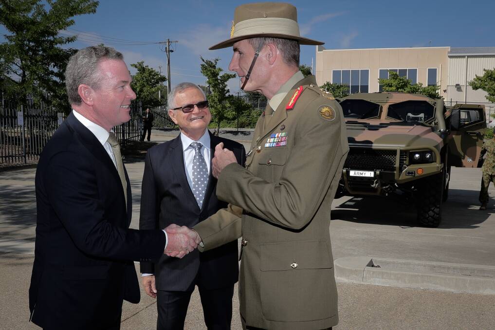 General Angus Campbell showed strength of character during a Christopher Pyne press conference. Photo: Alex Ellinghausen