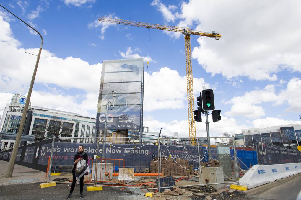 The number of cranes in Canberra is a nod to the amount of building works in the city. Photo: Elesa Kurtz