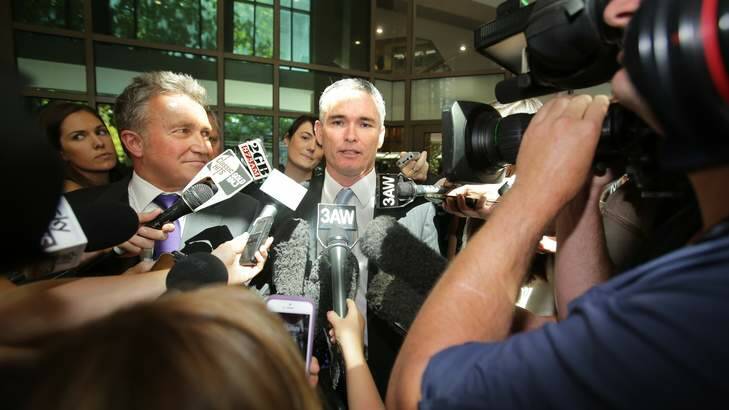 Craig Thomson at the Melbourne Magistrates Court. Photo: Angela Wylie
