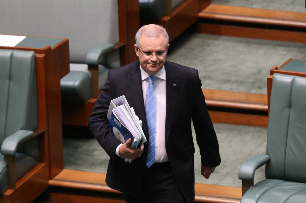 Treasurer Scott Morrison in Parliament. Photo: Andrew Meares
