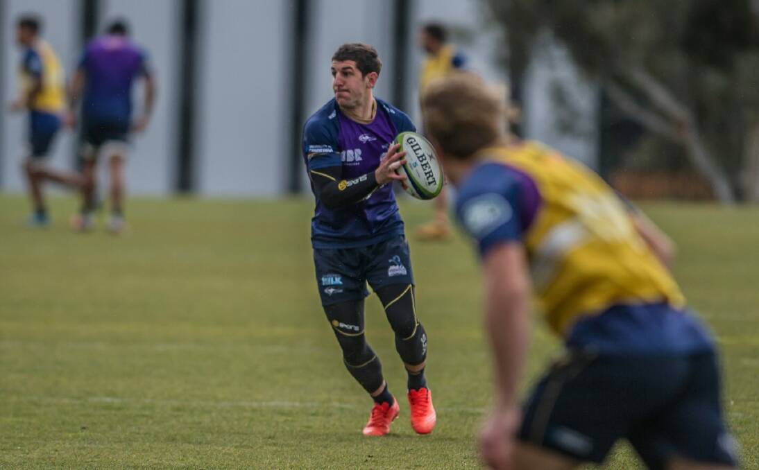 Tomas Cubelli at Brumbies training on Wednesday. Photo: Karleen Minney