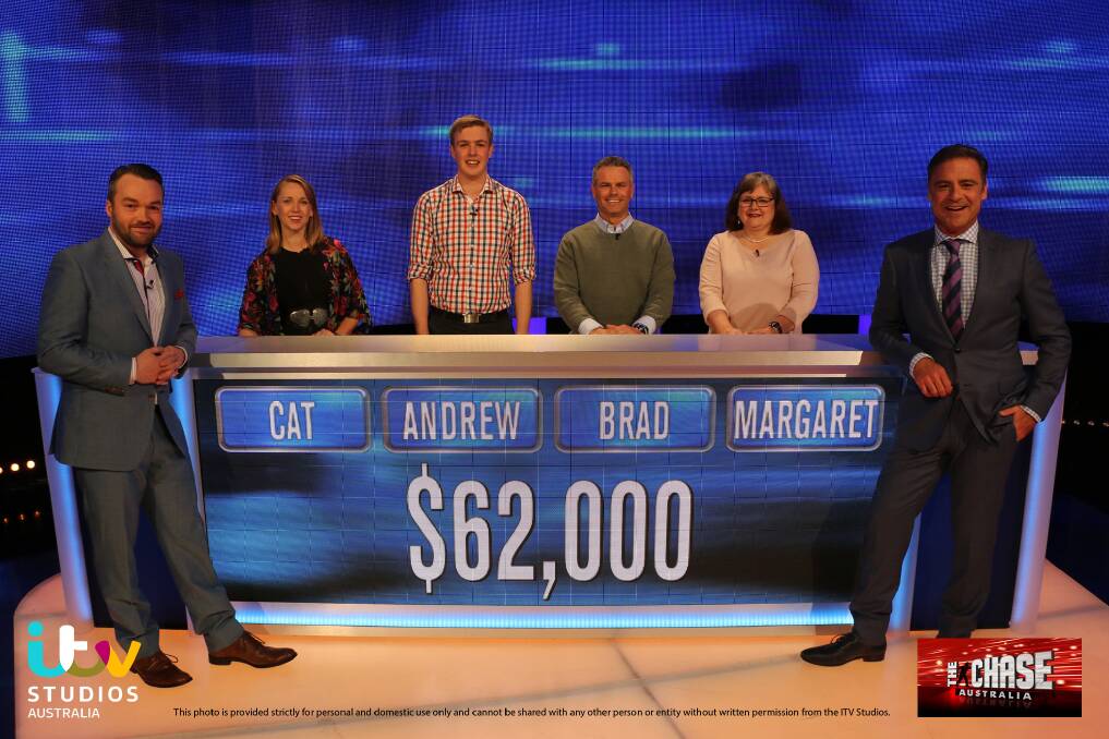 Journalist Andrew Brown on the set of The Chase Australia. Photo: ITV/Channel 7
