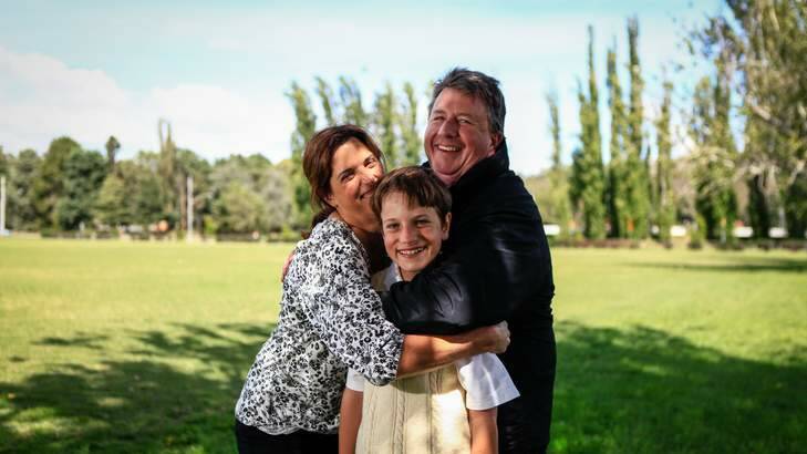 REFRESHED: David Noble of Griffith with wife Tamara and 11-year-old son Lachlan. Photo: Katherine Griffiths