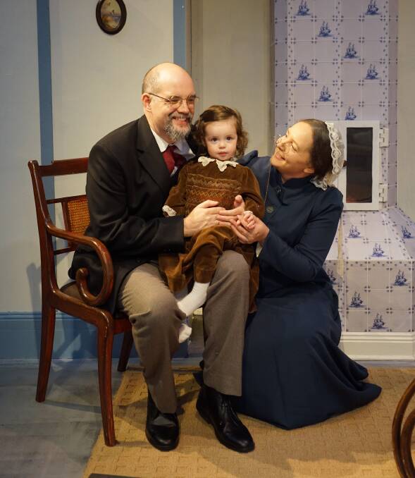 Sam Hannan-Morrow, Heather Spong and their daughter Winifred Hannan-Morrow are all appearing on stage in the Canberra Rep's production of The Doll's House - but their characters are not related. Photo: Helen Drum