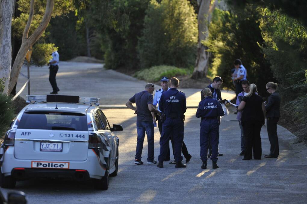 Police attend suspected homicide in Calwell. Photo: Jay Cronan