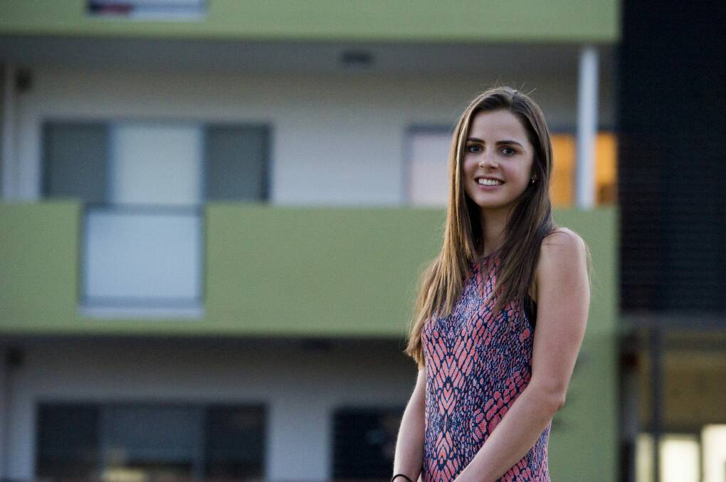 Abbie Snowbal bought her first apartment in Crace last August. Photo: Jay Cronan