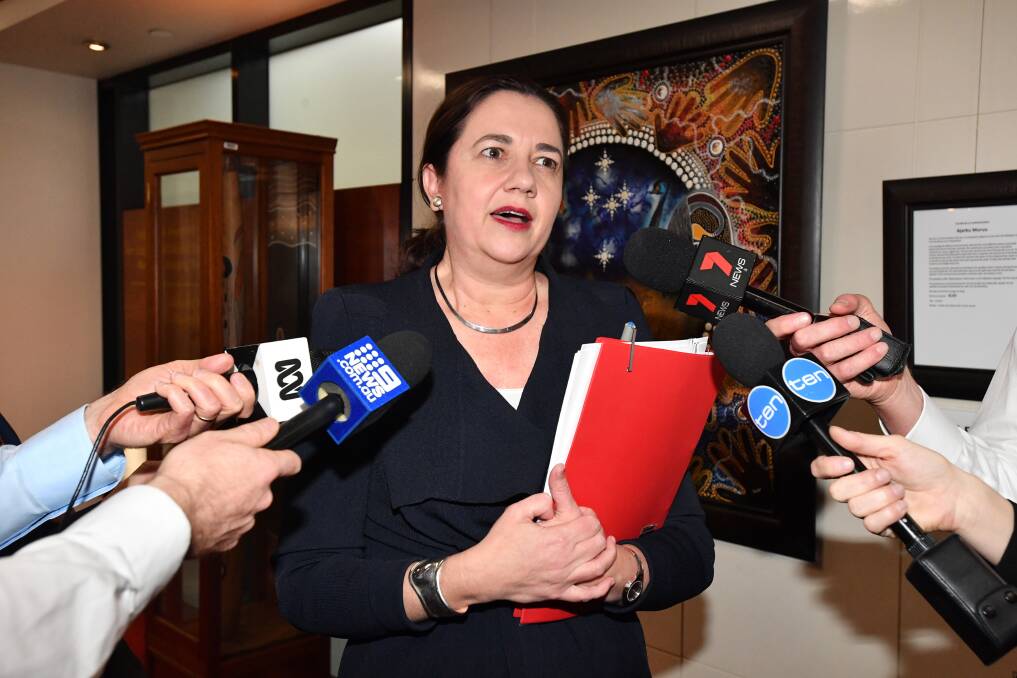 Premier annastacia Palaszczuk announces a $9 million drought funding package to regional Queensland. Photo: AAP
