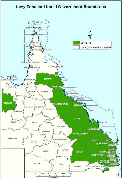 The proposed zones where the Queensland waste levy would apply. Photo: Transforming Queensland's Recycling and Waste Industry Directions Paper