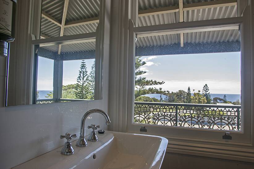 Loo with a view. A bathroom in one of the hotel's revamped rooms. Photo: Supplied