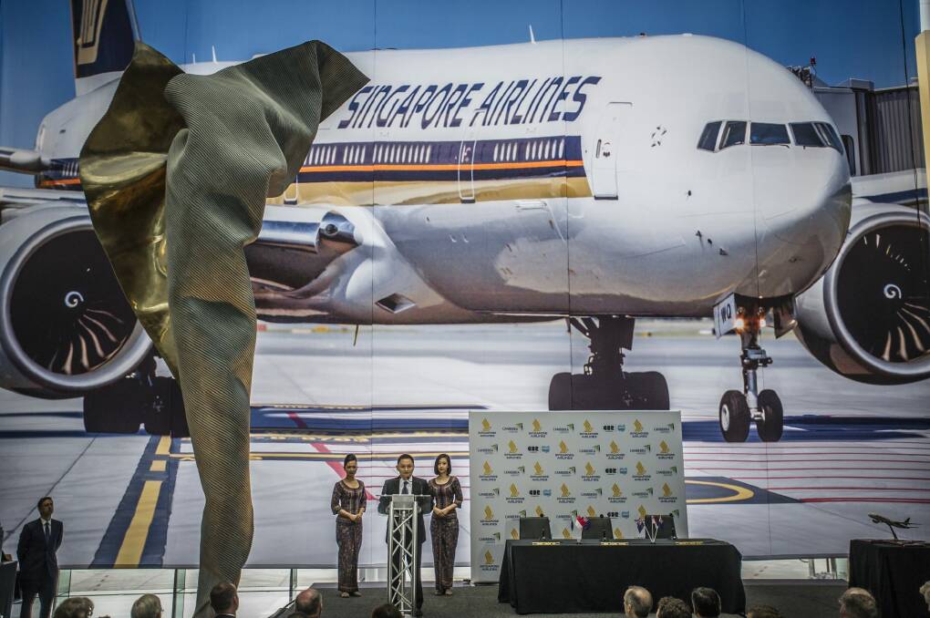 Singapore airlines launches its capital express route. Photo: Karleen Minney