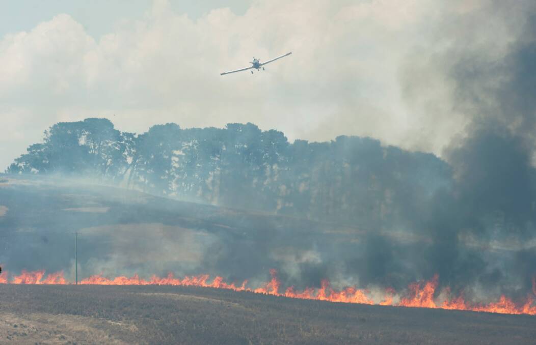 Water bombing efforts taking place during the fires at Tarago earlier this year. Photo: Elesa Kurtz