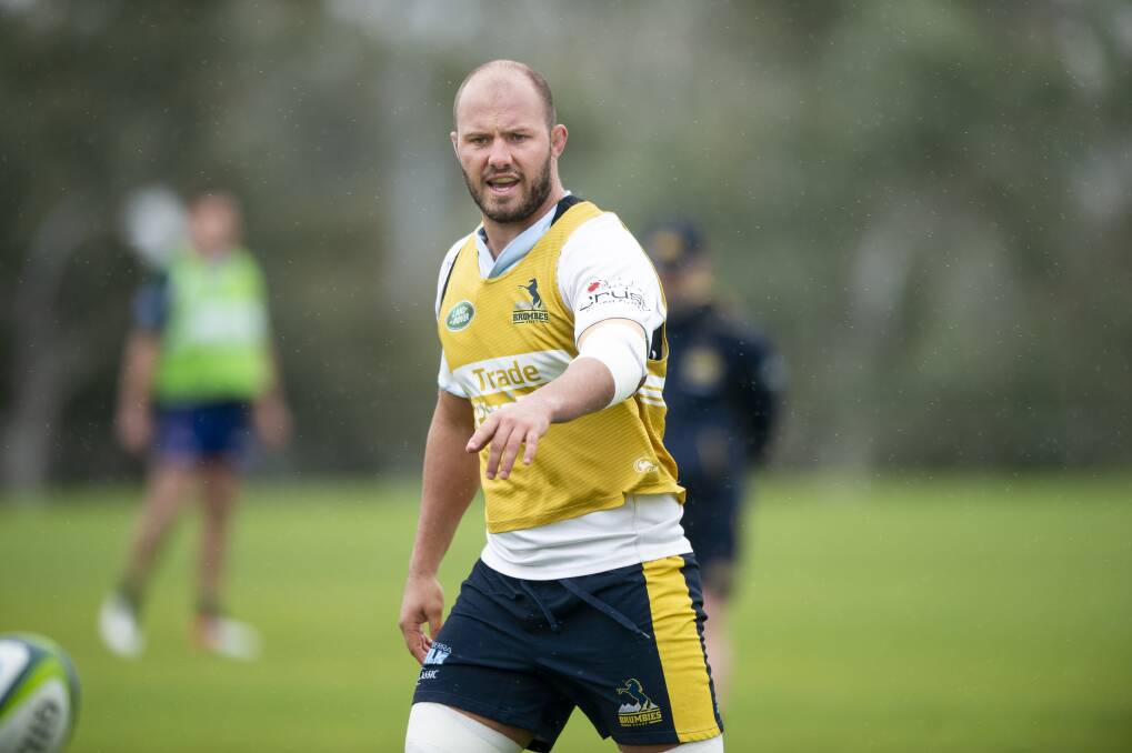 Lachlan McCaffrey at Brumbies training on Thursday. Photo: Sitthixay Ditthavong