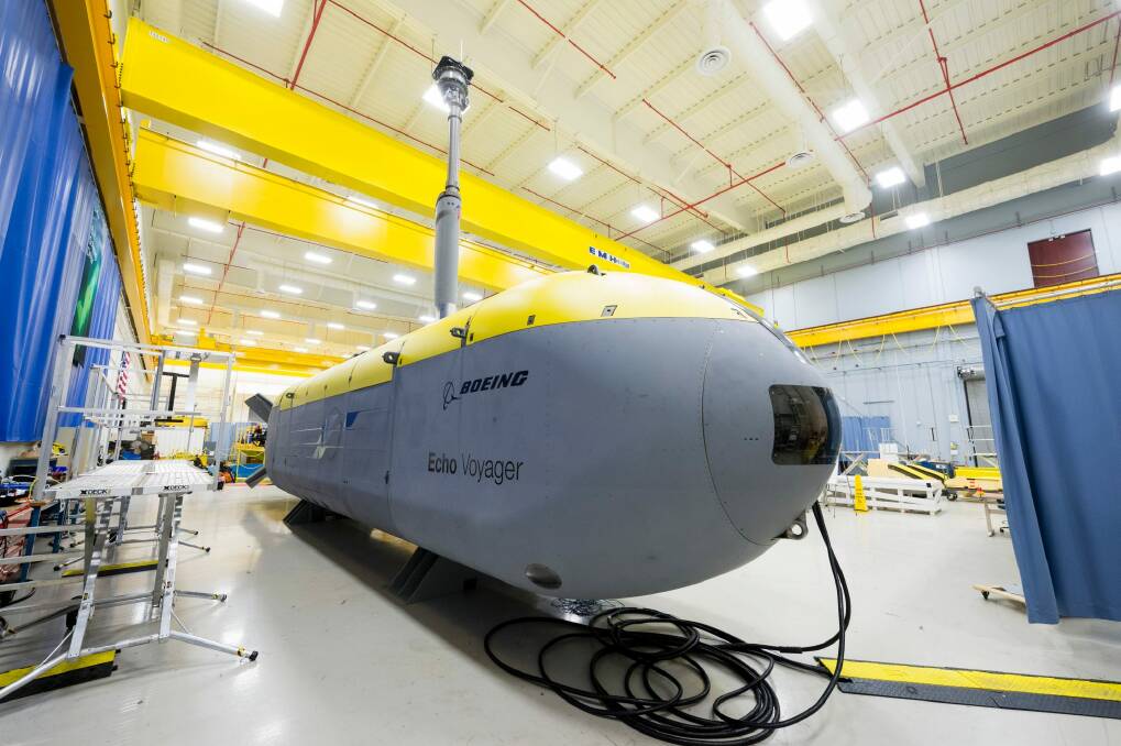 Boeing's Echo Voyager, a 15-metre underwater drone, can stay at sea for months. Photo: Boeing