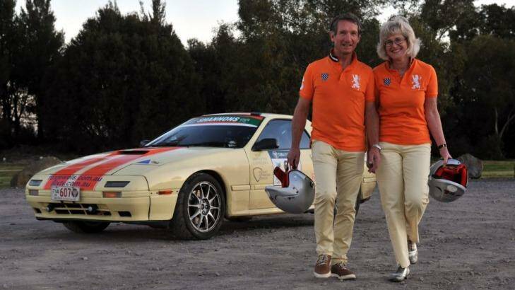 Canberra's Barry Faux and Therezia Mihalovic are Australian motor sport's classic couple after their triumph in the Targa Tasmania rally. Photo: Graham Tidy