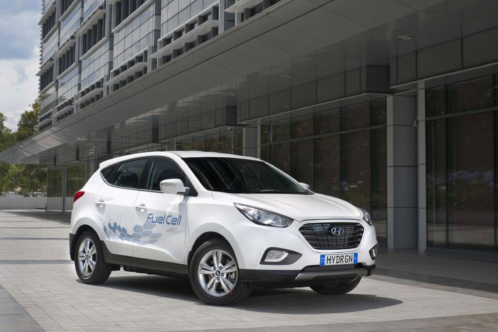 Hyundai Australia has imported the country's first permanent fuel cell electric car and unveiled proposals to build a national ''Hydrogen Highway'' between Sydney, Canberra and Melbourne. Photo: Supplied.