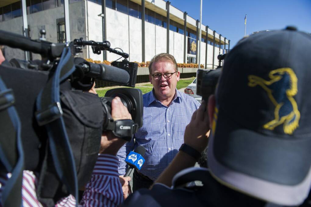 Legal action: Brumbies' Michael Jones leaves the ACT Supreme Court.  Photo: Rohan Thomson