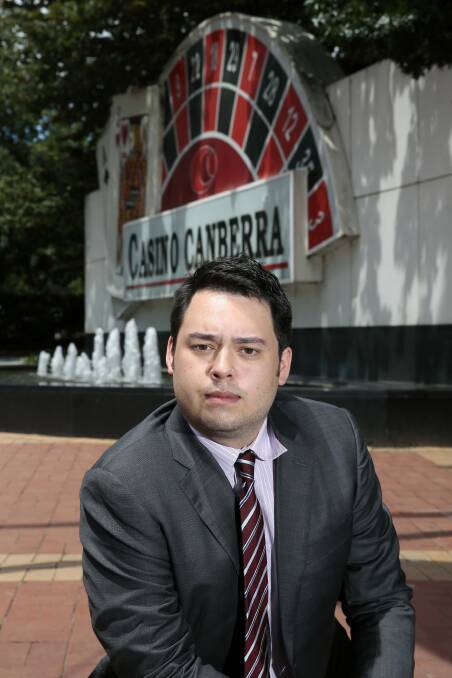 Former Aquis managing director and son of Tony Fung, Justin Fung, outside Casino Canberra in 2015. Tony Fung has now signed a deal to sell his shareholding. Photo: Jeffrey Chan