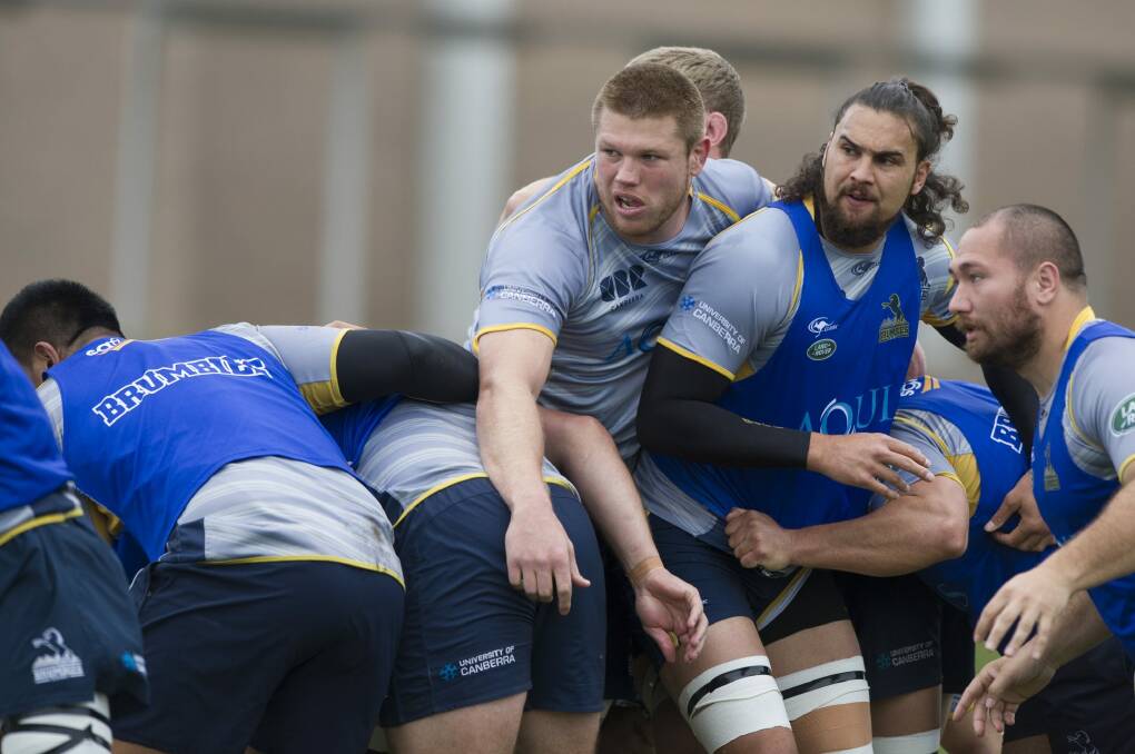 Blake Enever, centre, will have his second start of the season against the Highlanders. Photo: Jay Cronan