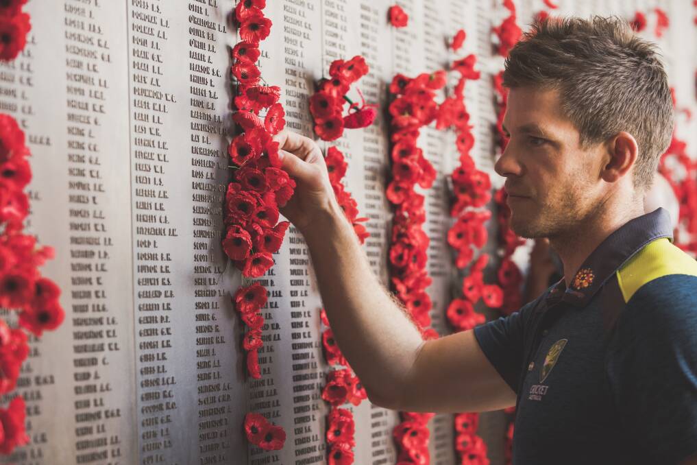 The Australian cricket team visited the Australian War Memorial. Photo: Jamila Toderas