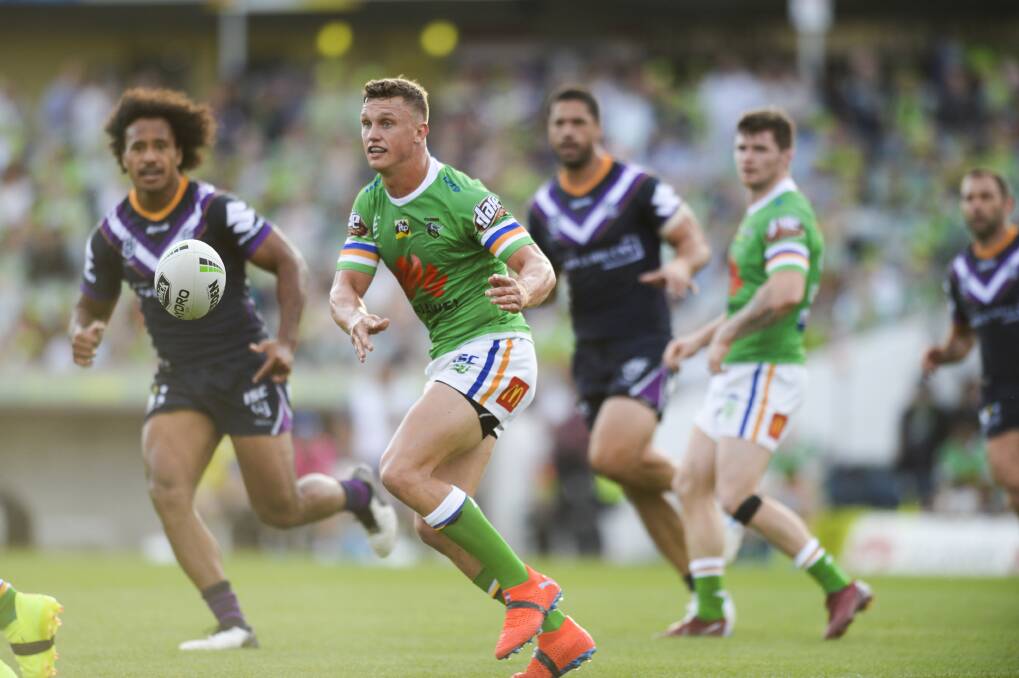 Jack Wighton's move to five-eighth has drawn praise from Melbourne. Photo: Rohan Thompson