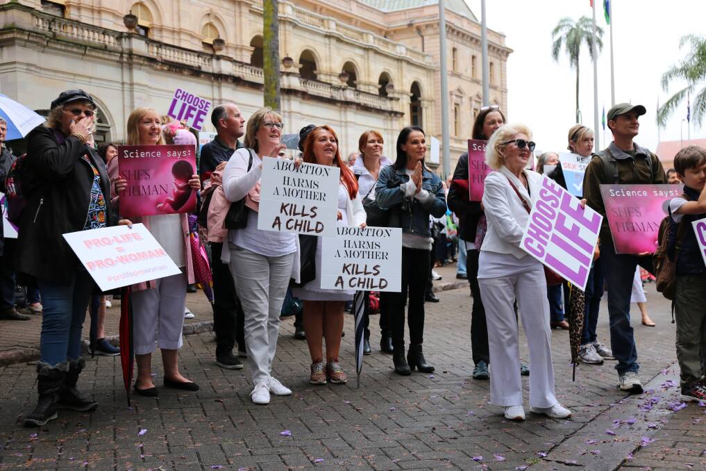 A rally was held in Brisbane against abortion decriminalisation laws. Photo: Jocelyn Garcia