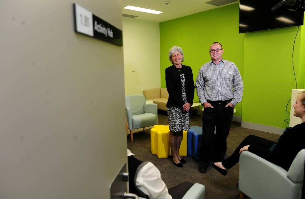 Branching out: Executive Director ACT Health Directorate Katrina Bracher with team leader Jason Mortimore at Belconnen Health Centre.  Photo: Melissa Adams