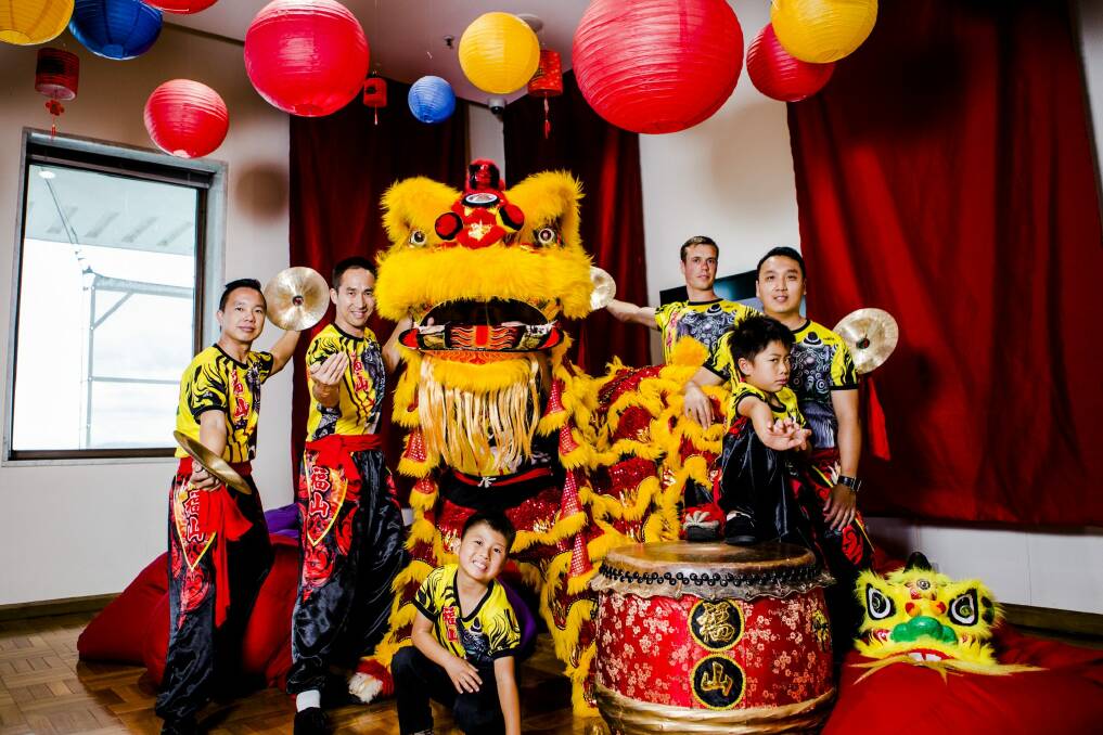 The Canberra Prosperous Mountain Lion Dance group are getting ready for the the Chinese New Year celebrations. Photo: Jamila Toderas