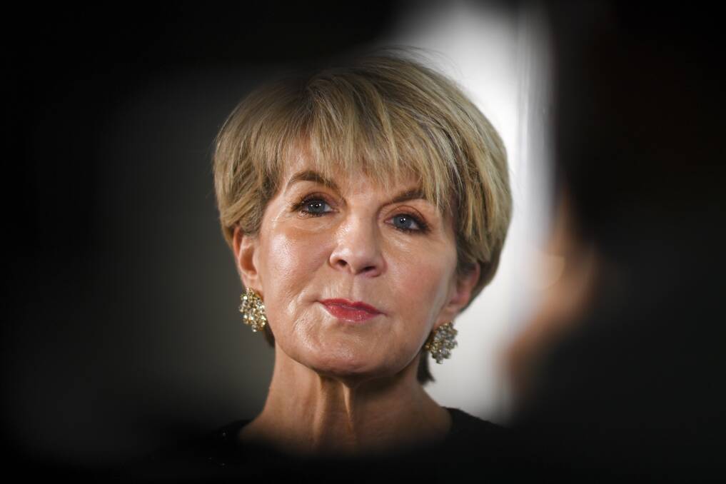  Julie Bishop found it was not in Australia’s interest to follow US President Donald Trump in recognising Jerusalem as Israel’s capital. Photo: AAP