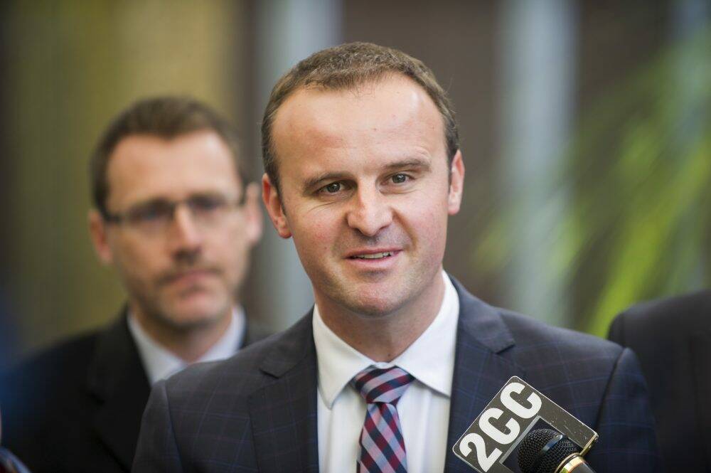 Andrew Barr estimates the impact on the ACT (of the "indexation pause’’ on Financial Assistance Grants to Local Government) as a loss of $12.3 million over the three years. Photo: Rohan Thomson