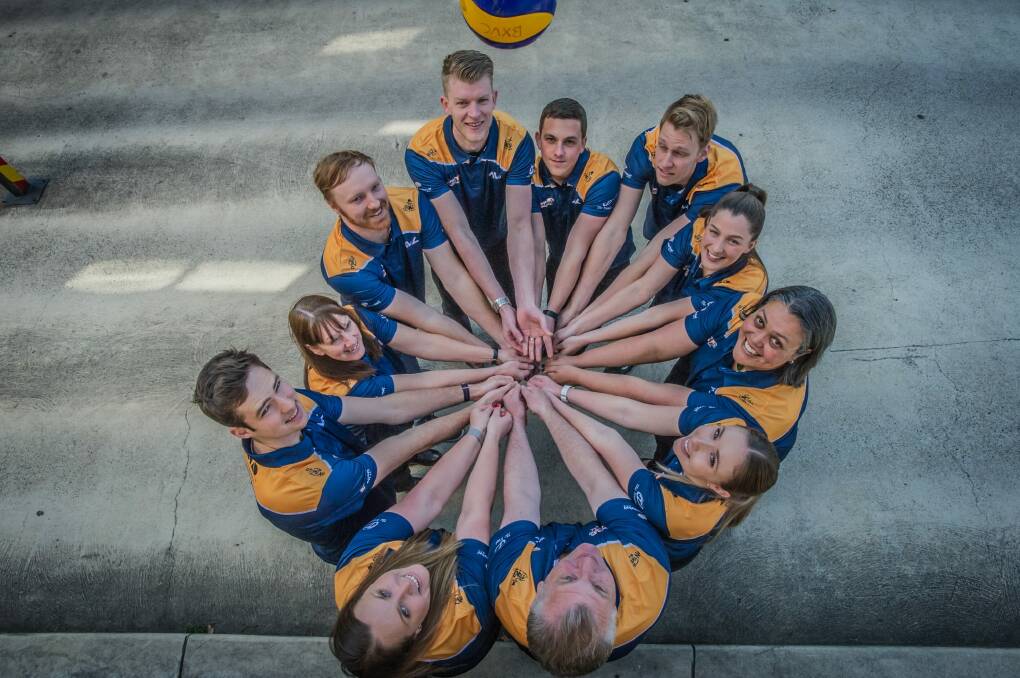 PLayers and coaches at the Canberra Heat Australian Volleyball League 2017 season launch. Photo by Karleen Minney. Photo: karleen minney
