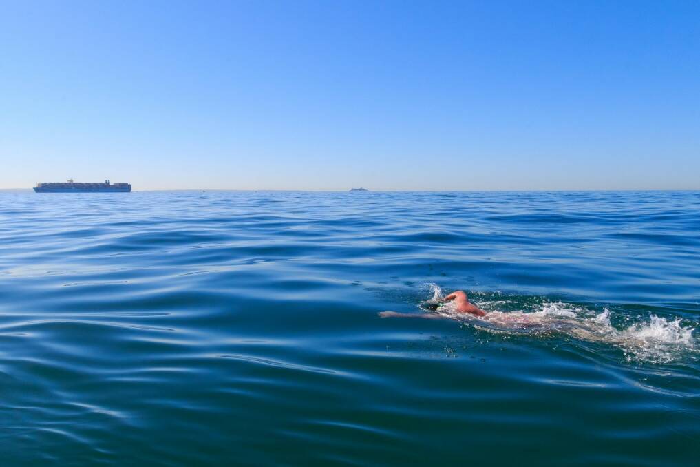 The extended exposure to the cold water and the mental courage required to take on the water were the biggest challenges for Kane Orr when swimming the English Channel. Photo: A Terracini