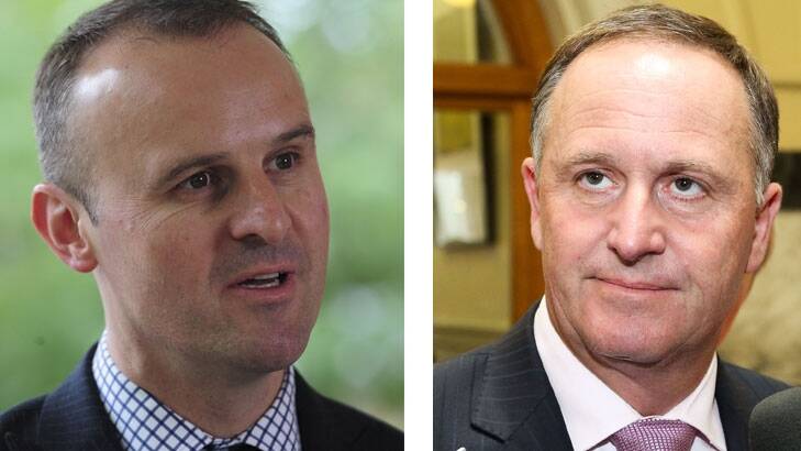 Spot the difference? Andrew Barr and John Key.