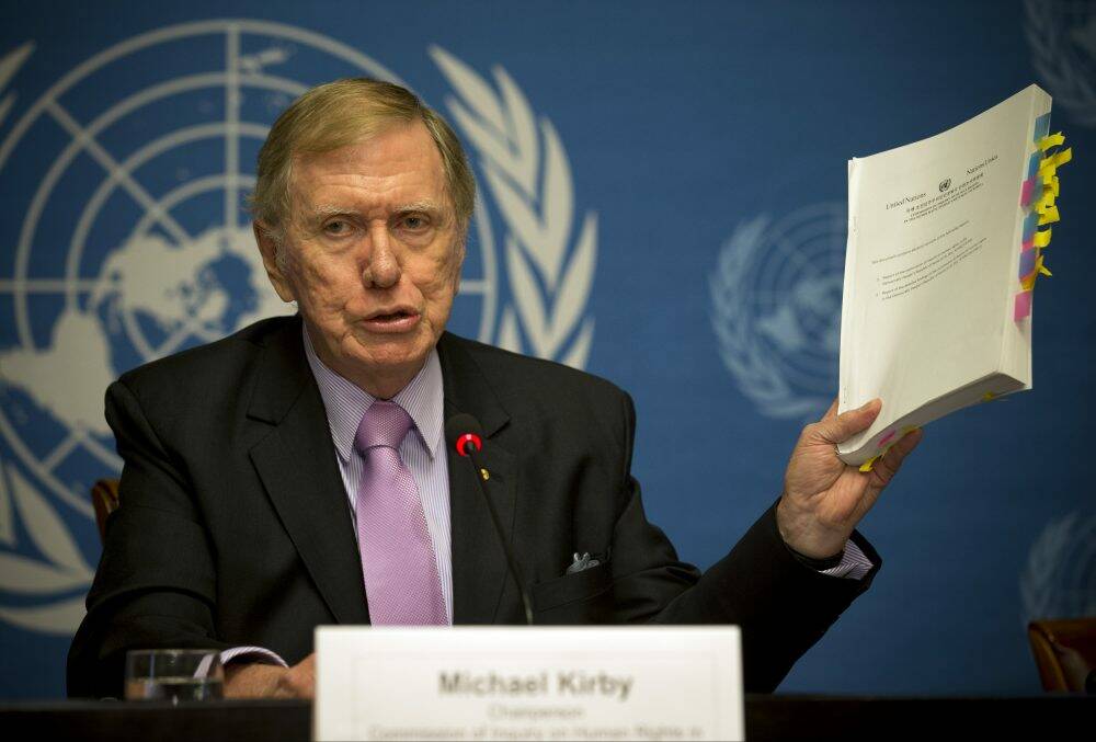 Justice Kirby chaired a UN panel on North Korean human rights violations. Photo: AP