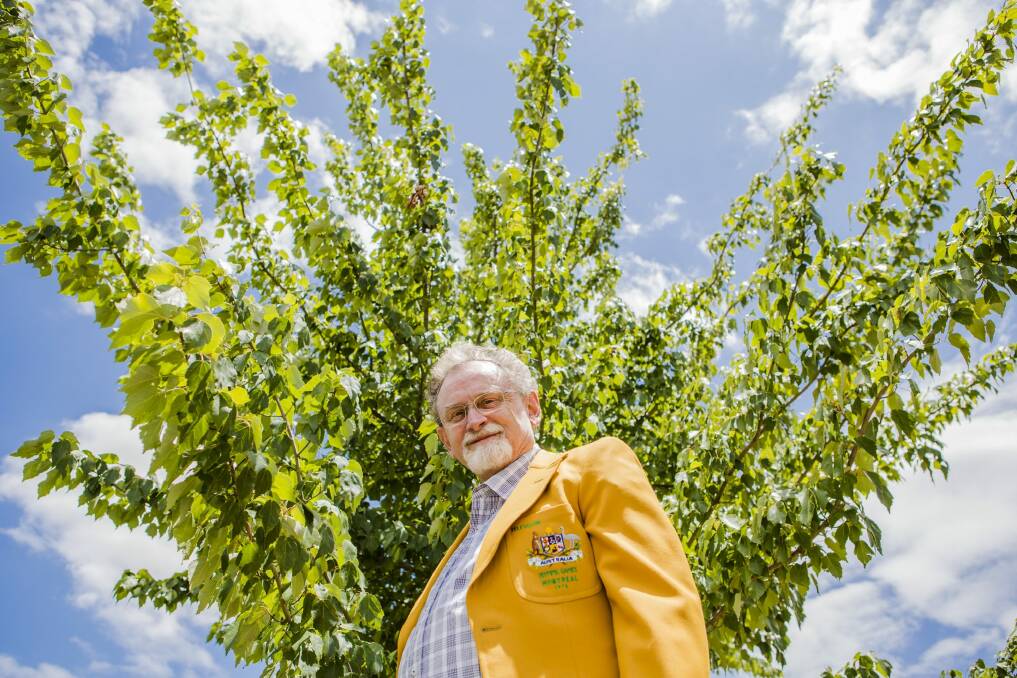 David Webb was presented with a Red Maple tree by the Canadian Government for his work in the media during the 1976 Montreal Olympics. 
 Photo: Jamila Toderas.