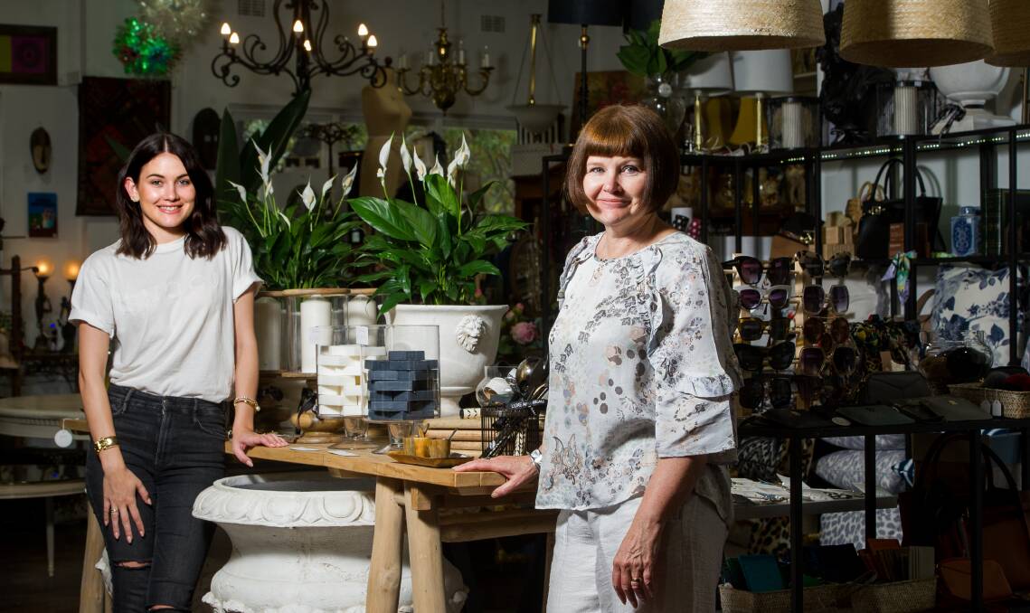 Designer Op Shop Emporium owners Taylor and Sharyn Pitsilos. Photo: Elesa Kurtz