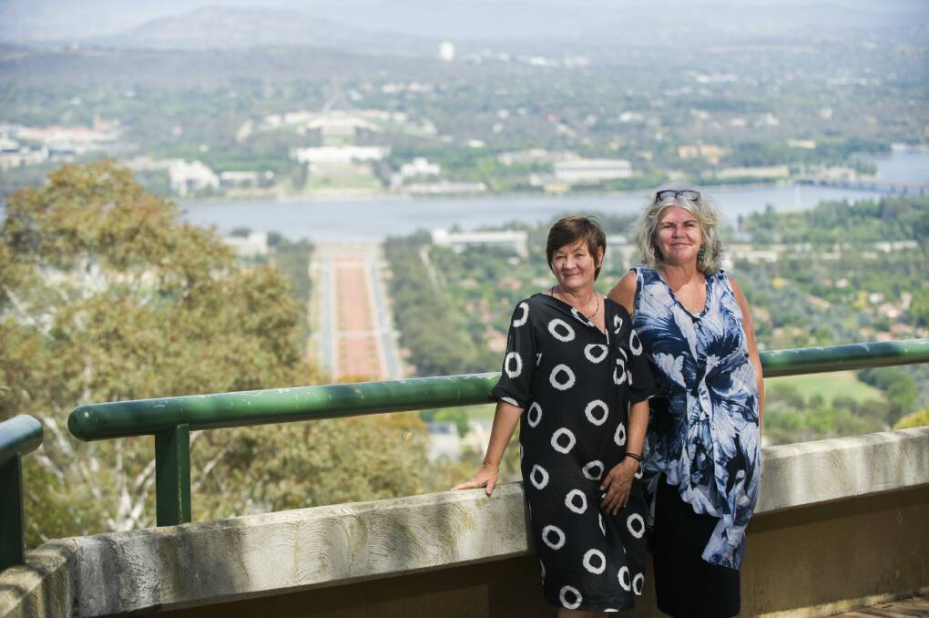 The winners of the Mount Ainslie summit design competition, Jane Irwin and Sue Barnsley. Photo: Rohan Thomson