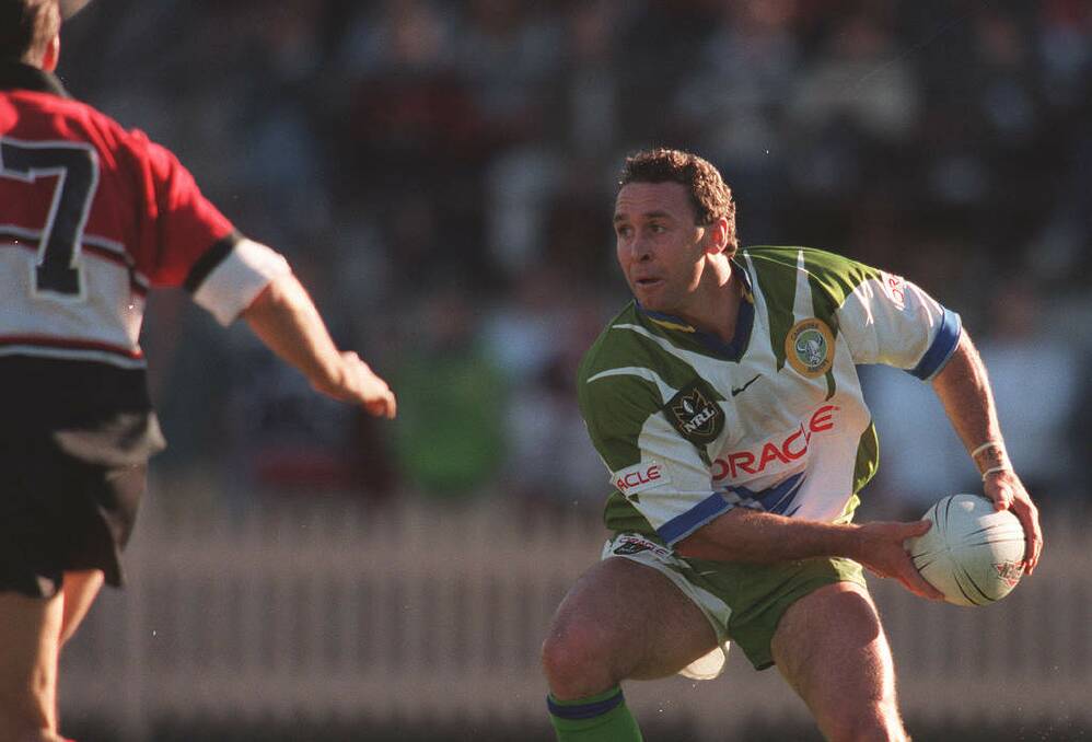 Ricky Stuart in his playing days with the Canberra Raiders. Photo: Steve Christo