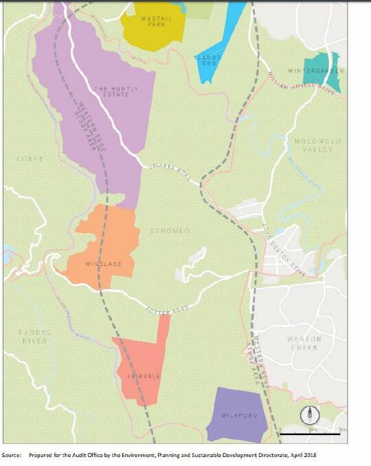 Former Land Development Agency land purchases west of Canberra. Photo: Supplied