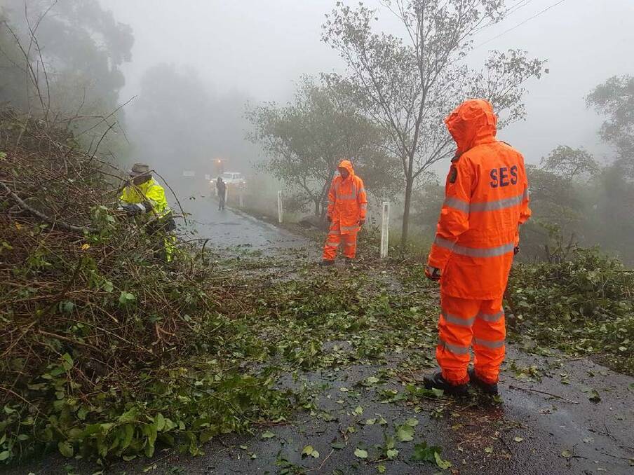 Scenic Rim SES had 14 crews helping with damage across the region following severe storms. Photo: Scenic Rim SES Facebook